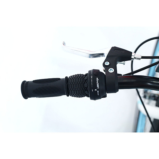 Bicicletă RDB Elegance, 26 Inch, Frâne V-brake, Oțel, Alb cu design albastru