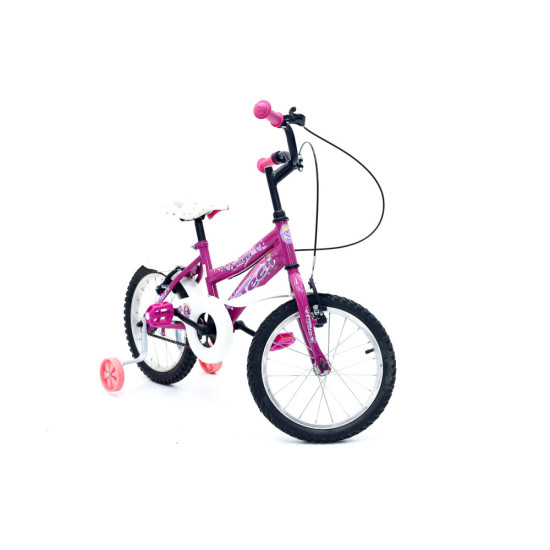 Bicicletă RDB Angel, 16 Inch, Cu roți ajutătoare, Roz