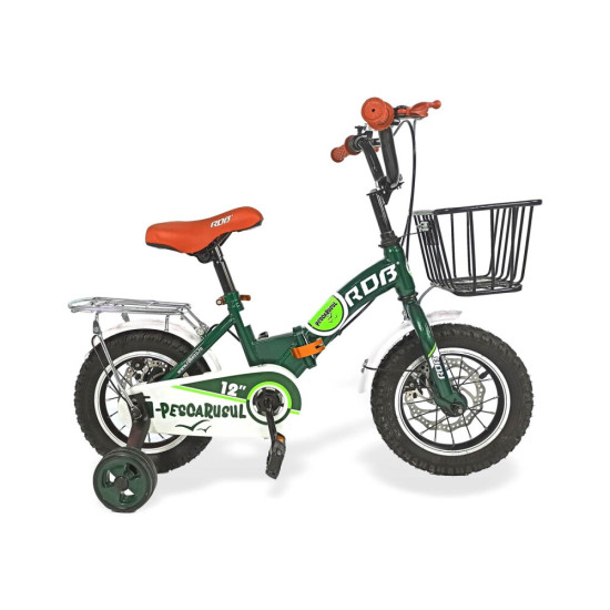 Bicicleta Copii "RDB Pescarusul" Verde, Pliabila, cu Frana Disc (12 inch) Bicicleta Copii "RDB Pescarusul" Verde, Pliabila, cu Frana Disc (12 inch)