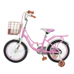 Bicicletă RDB LEBĂDA 20 Inch cu coșuleț și roți ajutătoare, Roz