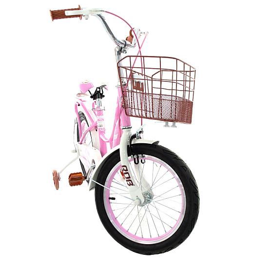 Bicicletă RDB LEBĂDA 20 Inch cu coșuleț și roți ajutătoare, Roz