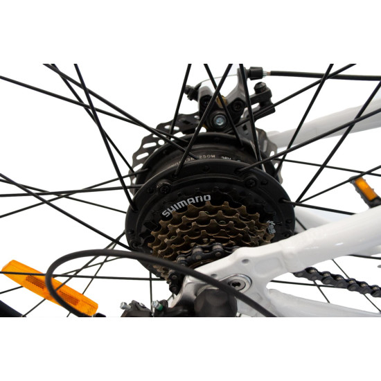 Bicicleta electrica RDB T7, 250W, autonomie 30 - 40 km, 25km/h, 36v, 10.4 Ah, Alb